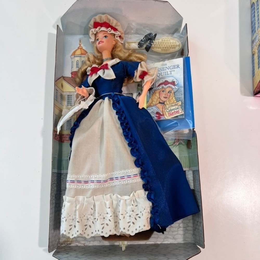 Mattel‎ Colonial Barbie Doll American Stories Collection Blue White Vintage 1994